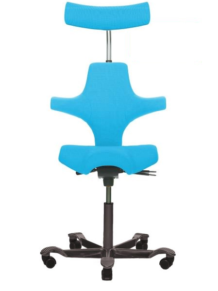 HAG Capisco 8107 Comfort taubenblau mit schwarzem Fußkreuz