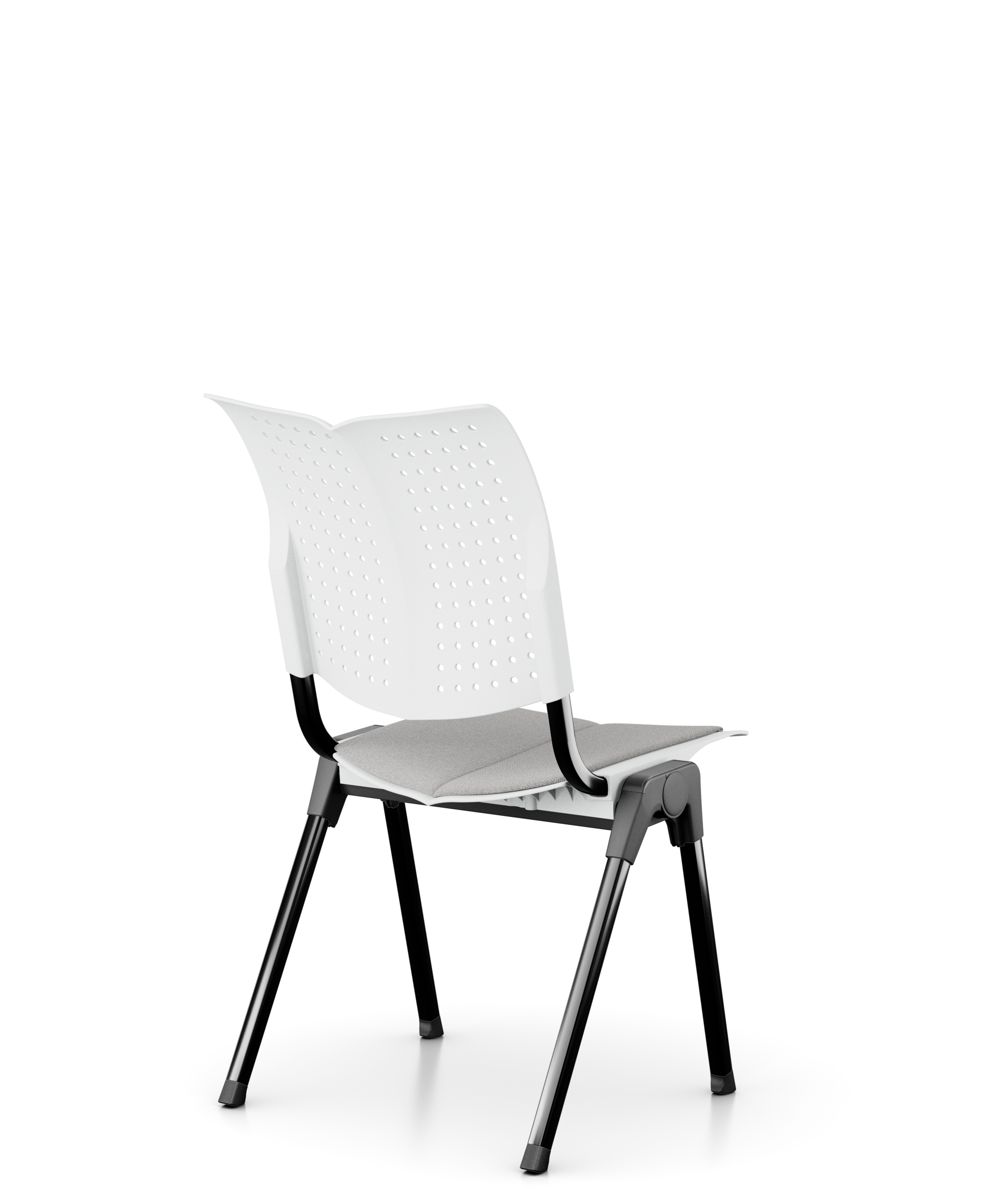 HAG Conventio Wing 9821 - Sitzfläche/Lehne - weiß, Bezug: Cura Light grey,  Gestell schwarz