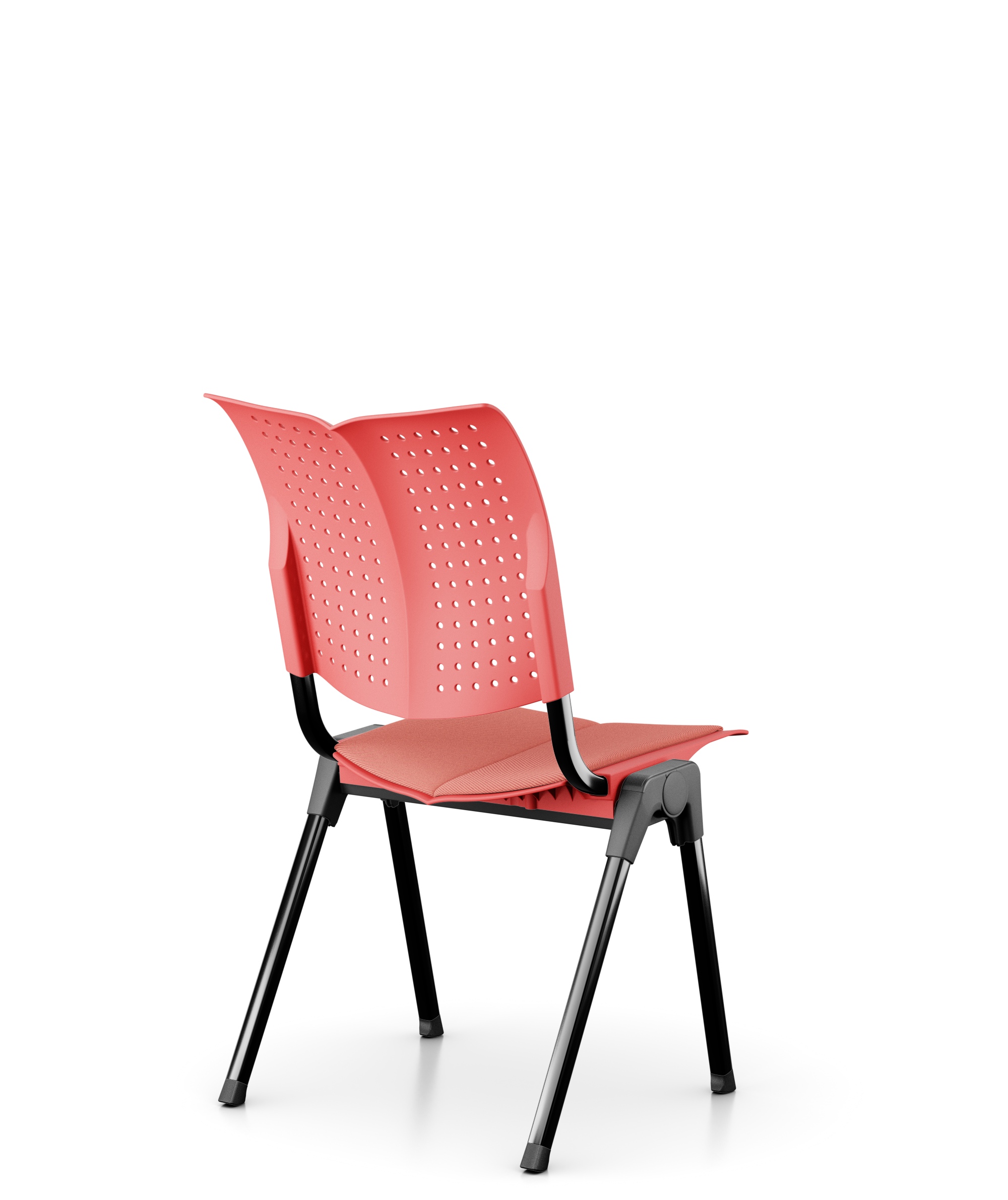 HAG Conventio Wing 9821 - Sitzfläche/Lehne - rot, Bezug - Ozeanic Orange-red, Gestell schwarz
