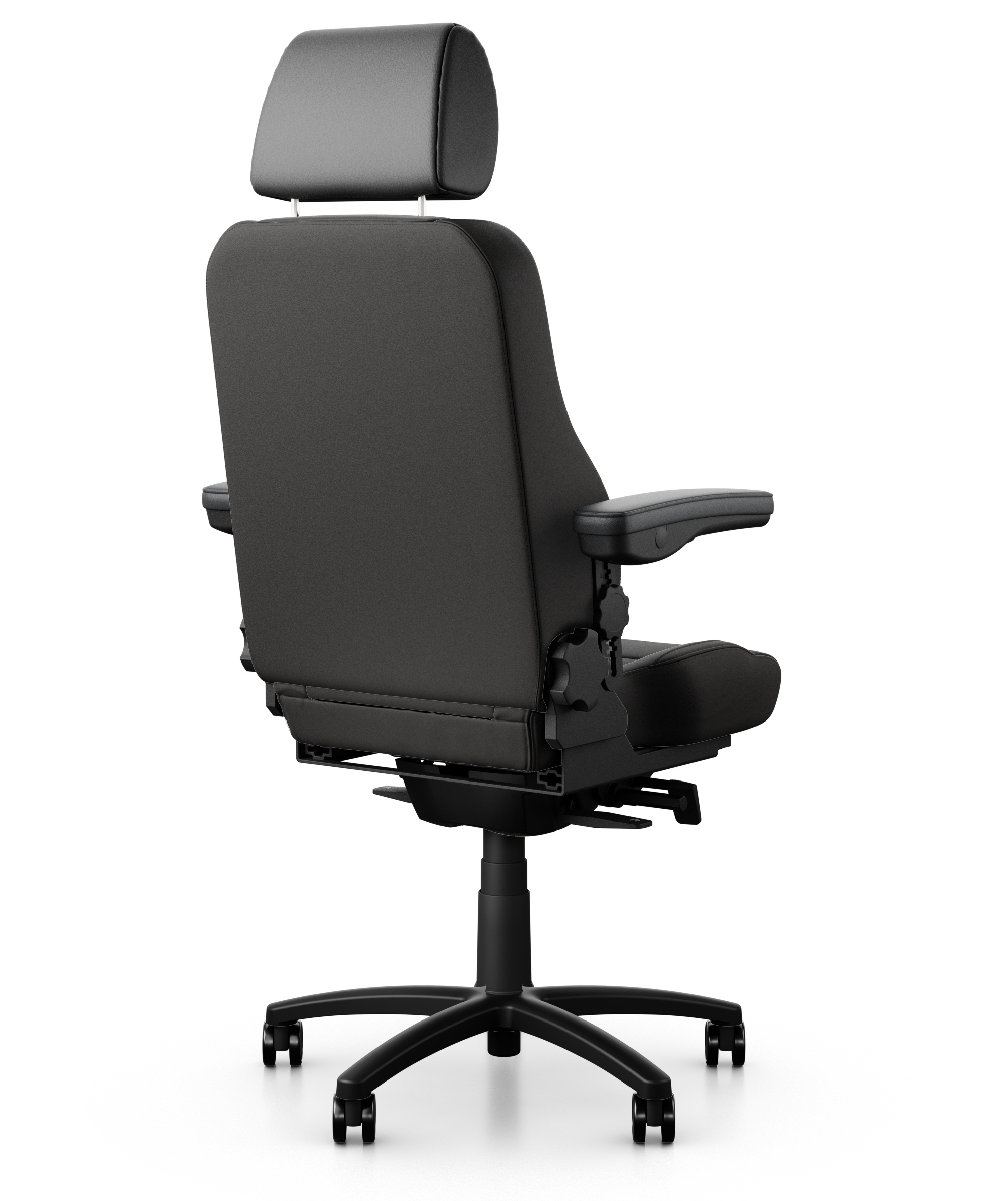 RH Secur24 3130 Leder Elmosoft Schwarz - 24 h Stuhl / Schwerlaststuhl