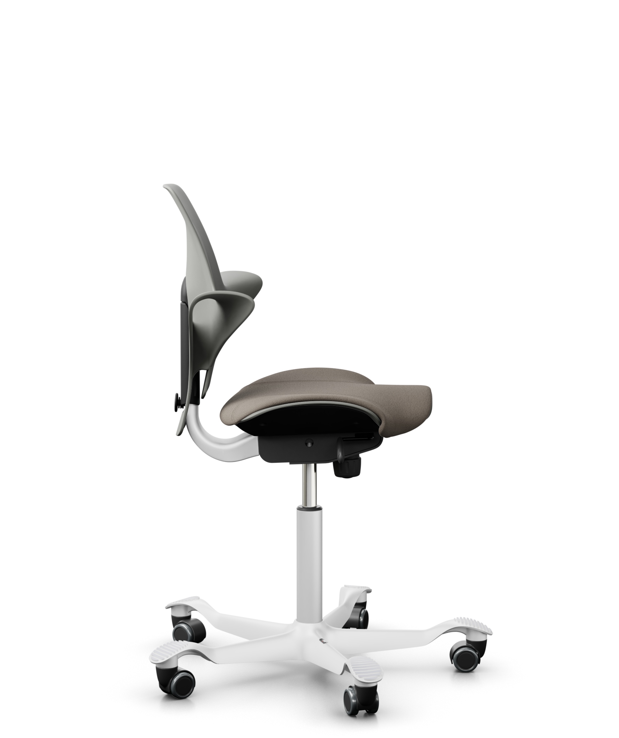 HAG Capisco Puls 8020 Select SC60129, Schale Clay, Gestell weiß - Seitenansicht